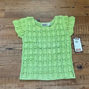 Vintage Bill Blass  Lime Green Crochet Top